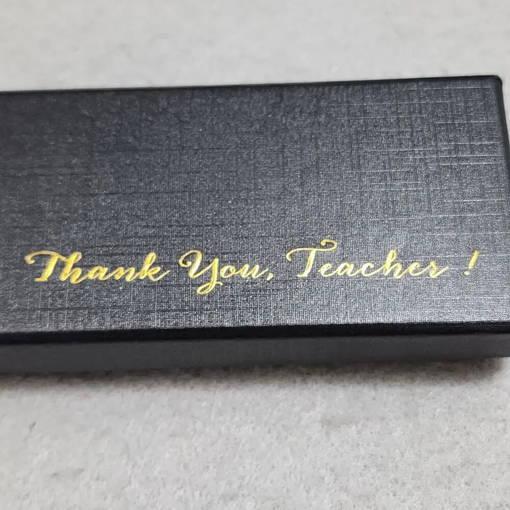 TEACHERS PLANT SEEDS THAT GROW FOREVER Fine Point Ball Point Pen Black Gold NIB